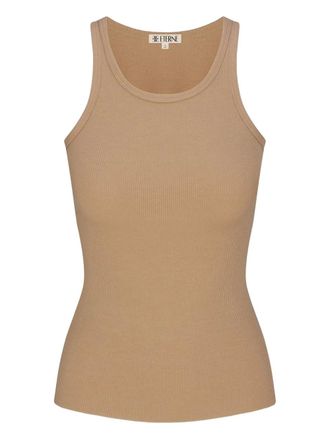Éterne ribbed high-neck tank top - Brown