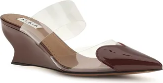 Alaia Womens Mules Le Coeur Patent Leather Garnet Red Pumps High Heel Shoes