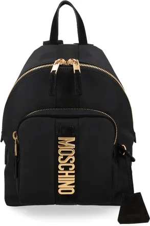 Moschino Gold Carry Me Vertical Logo Backpack