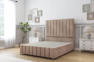 Sloomy California Naples Divan Base 2 Drawers -54 Headboard-12 Footboard in Light Brown | Size: Single