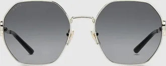 Gucci Oval Frame Sunglasses, Gold
