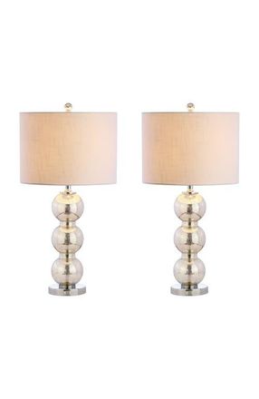 Jonathan Y Designs Bella 27 Glass Triple-Sphere LED Table Lamp in Mercury Silver at Nordstrom