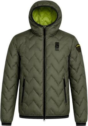 Blauer Geometric Quilted Puffer Jacket - Heren - Winterjassen - Groen - M - Jassen