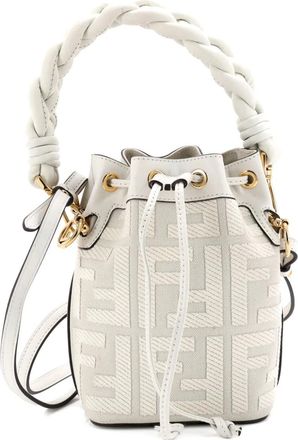 Fendi Borsa a secchiello Mon Tresor Zucca mini con manico intrecciato - Toni neutri