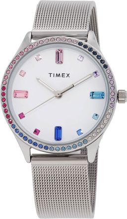 Timex Transcend Quartz Crystal White Dial Ladies Watch TWH6Z3110