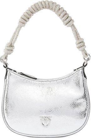 Pinko Borsa a spalla in pelle metallizzata - Grigio