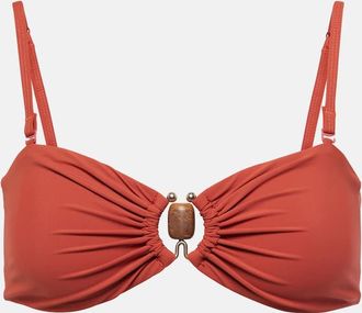 CHRISTOPHER ESBER Embellished ruched bikini top