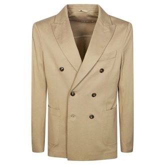 Circolo 1901 Blazers, male, Beige, Size: 2XL Giacca Doppio Petto Piquet