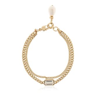 Alexander McQueen Accessoires, Dames, Geel, ONE Size, Skull & Crystal Armband