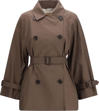 Max Mara Womens Trench Coat The Cube Chocolate Cotton & Raincoats