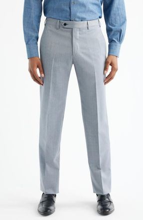 Zanella Parker Stretch Wool Trousers in Light Blue at Nordstrom, Size 33