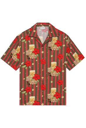 Dr&ocirc;le de Monsieur Short-Sleeved Tropical Print Shirt with Boxy Fit