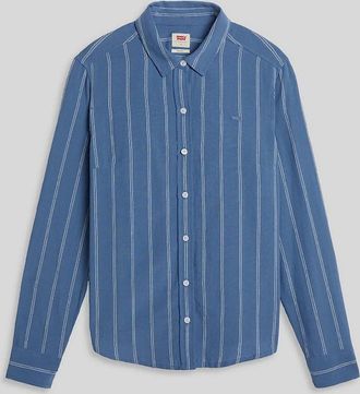 Levi's Womens Collared Neck Long Sleeve Regular Fit Shirt - Blue - Size: 10