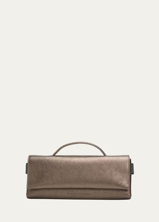 Brunello Cucinelli Metallic Leather Top-Handle Bag