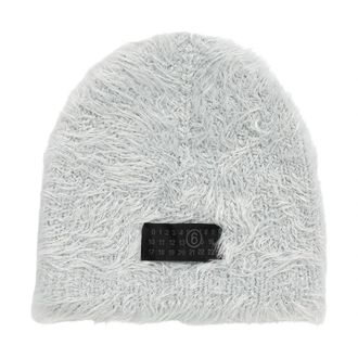 Maison Margiela Faux Fur Numeric Beanie - Dames - Hoeden - Grijs - S - Polyester - Accessoires