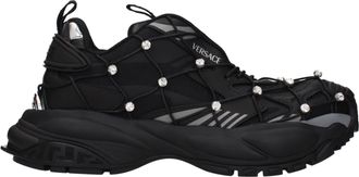 Versace Black Fabric Chunky Womens Sneakers