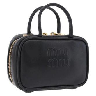 Miu Miu Pre-owned Pouch - Dames - Vintage Mini Tas - Zwart - ONE Size - Leer - Vintage