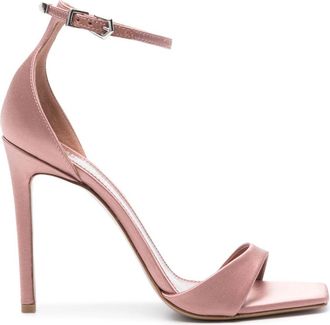 PARIS TEXAS Stiletto 105mm satin sandals - women - Viscose/Silk/Leather/Leather - 41 - Pink