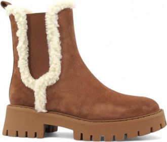 Michael Kors Asher Su&egrave;de en Faux Shearling Boot - Dames - Winterlaarzen - Bruin - 36 EU - Su&egrave;de - Schoenen