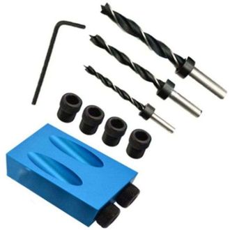 OEM Kit De Taladro Angular De 15 Grados Para Madera Con Gu&iacute;a, Brocas Y Agujeros De 6/8/10 Mm - Crezuo