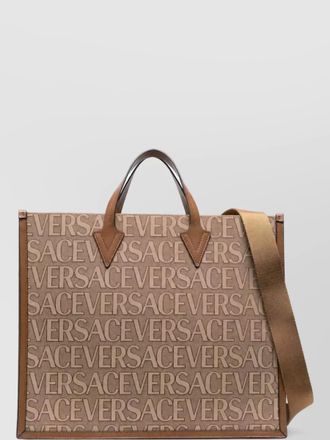 Versace logo print tote bag