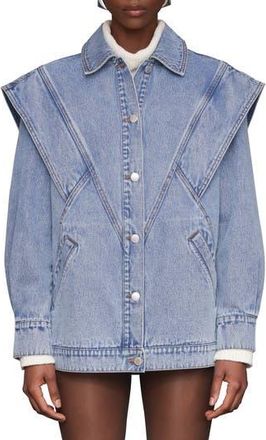 Avec Les Filles Oversize Seamed Jacket in Blue Wash at Nordstrom Rack, Size X-Small