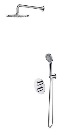 Omnires Omnires Y - Conjunto De Ducha Con Termostato Empotrado, Con Cuerpo, Di&aacute;metro 25 Cm, 5 Chorros, Cromado Sysyt05cr
