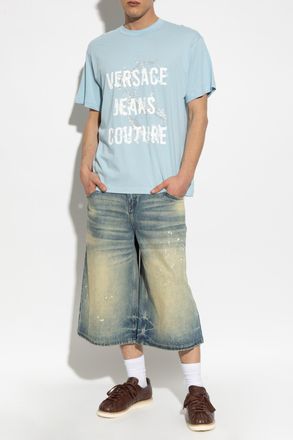 Versace Jeans Couture T-shirt With Print, Mens, Light Blue