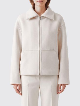 Semicouture Virgin Wool Short Coat with High Collar and Kangaroo Pocket