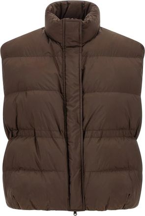 Brunello Cucinelli Gewatteerde Donsjas - Dames - Bodywarmers - Bruin - S - Jassen