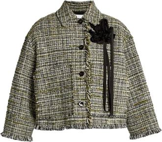 Erdem Giacca in tweed con decorazione - Verde