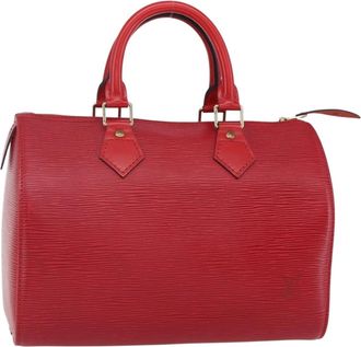 Louis Vuitton Speedy Handbag Epi Leather Red Leather Handbag (Pre-Owned)