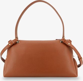 Ferragamo Womens Shoulder Bag Brown Leather