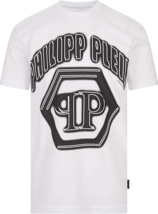 Philipp Plein Wit T-shirt met iconisch logo - Heren - T-shirts - Wit - M - Katoen - Tops