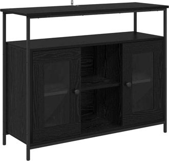 vidaXL Sideboard Black Oak 100 x 35 x 80 cm Engineered Wood vidaXL