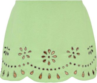 Alexis Gonna a fiori con cut-out - Verde