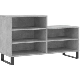 vidaXL Vidaxl - Mueble Zapatero Madera Contrachapada Gris Hormig&oacute;n 102x36x60 Cm