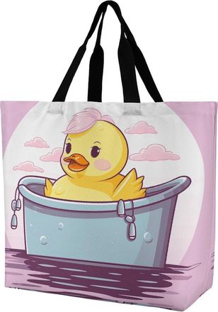 Generic Cartoon Yellow Duck Shoulder Bag Reusable Handbag Eco Friendly Handbags For Travel Daily Use College