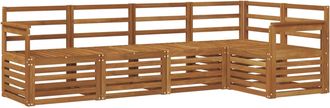 vidaXL Conjunto De Sof&aacute;s De Exterior 5 Uds. Natural Poli&eacute;ster Vidaxl
