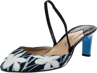 PAUL ANDREW Multicolor Floral Canvas And Leather Celestine Slingback Sandals