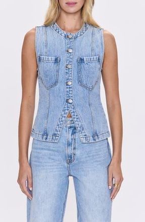Pistola Denim Gia Fitted Collarless Denim Vest in Gaze at Nordstrom Rack, Size Small