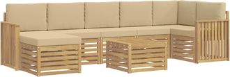 vidaXL Conjunto De Sof&aacute;s De Exterior 8 Uds. Y Beige Poli&eacute;ster Vidaxl