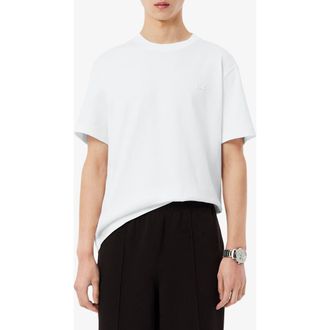 Lacoste Tennis Court Cotton Graphic T-Shirt in White at Nordstrom, Size 7