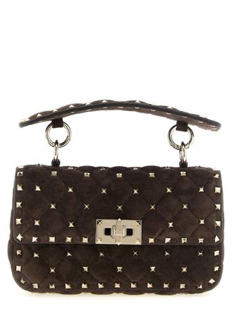 Valentino Garavani Brown Rockstud Spike Shoulder Bag