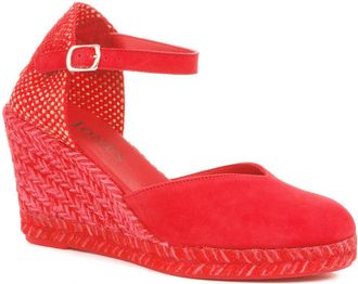 Jones Bootmaker Womens Arabella Wedge Sandals - Red Leather - Size UK 3