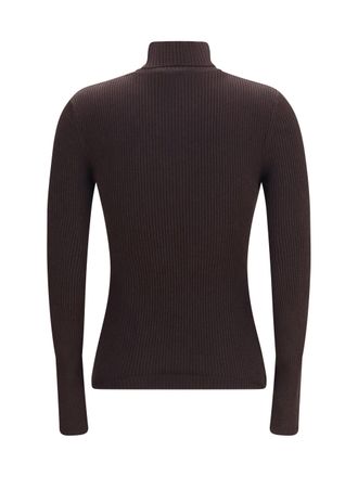 Wolford Ribbed Wool Turtleneck Sweater - Brown