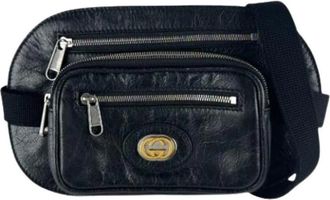 Gucci Pre-owned Vintage Belt Bag - unisex - Vintage Heuptassen - Zwart - ONE Size - Leer - Vintage