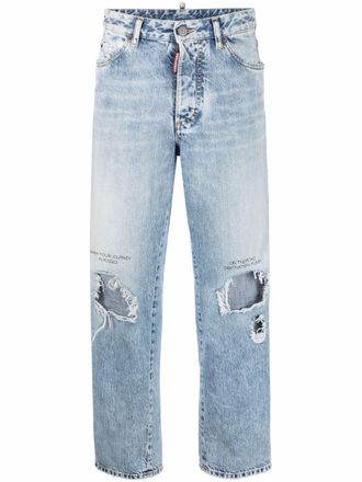 Dsquared2 Jeans dritti con effetto vissuto - Blu