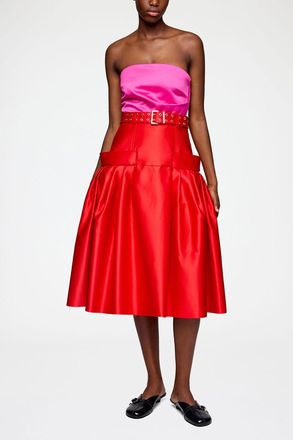 Ganni Skirt in Duchesse Satin - Size 34 Goji Berry