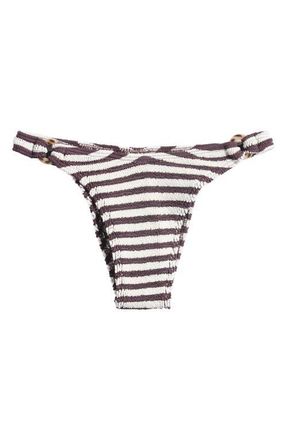 Bond-Eye Side Ring Bikini Bottoms in Sable Dot Stripe at Nordstrom